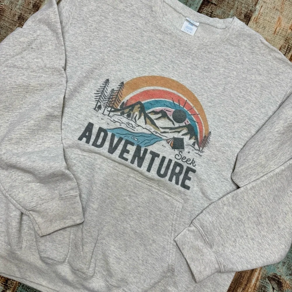 Women’s “Seek Adventure” Pocket Crewneck Sweatshirt | #W32 - Picture 5 of 10